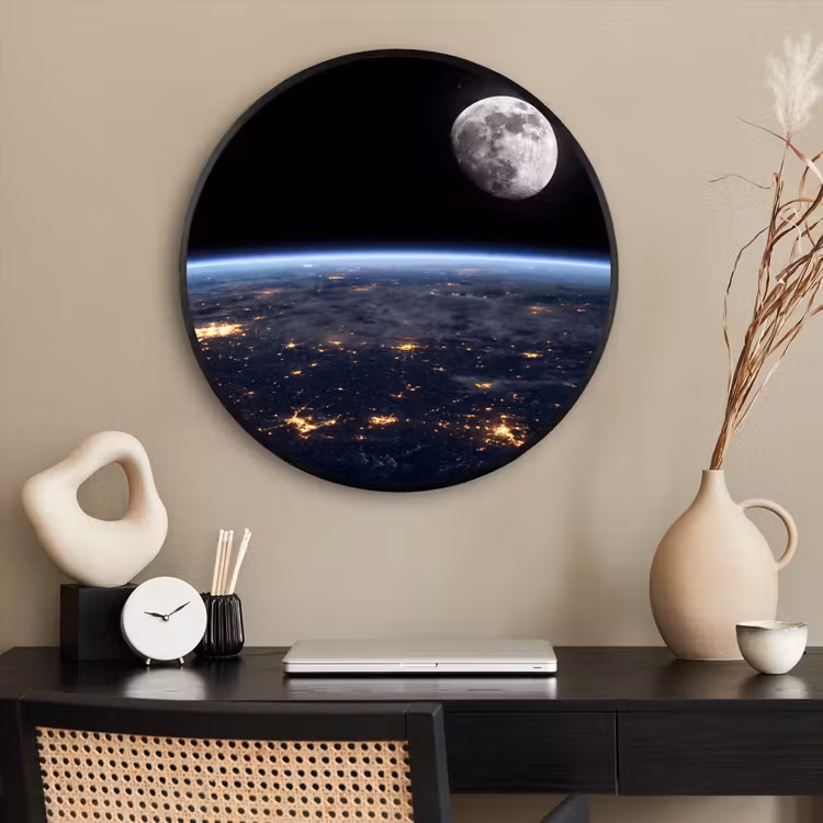 Ronde fotolijst - Aarde - Nacht - Ruimte — 2