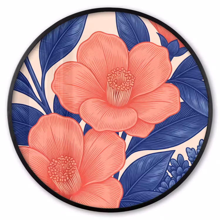 Ronde fotolijst - Bloemen - Bladeren - Botanisch — 1