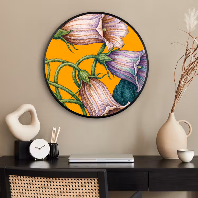 Ronde fotolijst - Bloemen - Botanisch - Geel — 2