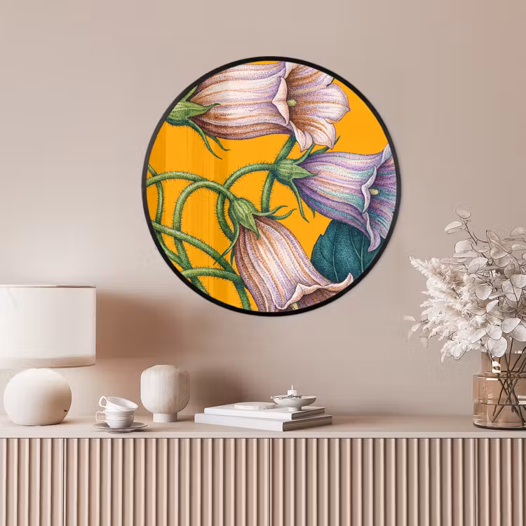Ronde fotolijst - Bloemen - Botanisch - Geel — 4