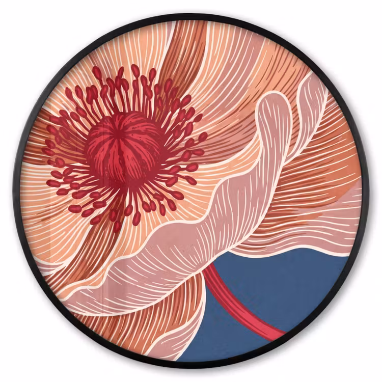 Ronde fotolijst - Bloemen - Modern - Abstract — 1