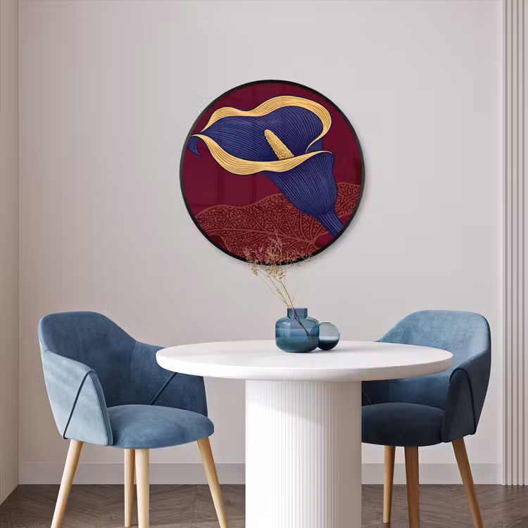Ronde fotolijst - Bloemen - Modern - Paars — 3