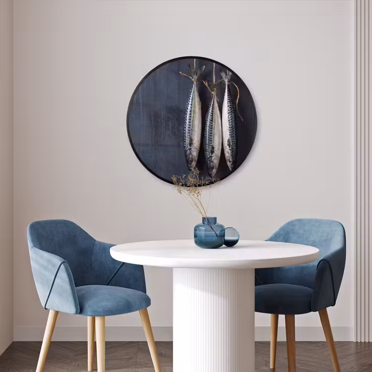 Ronde fotolijst - Drie vissen - Touw — 3