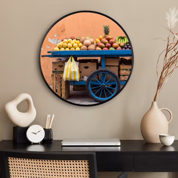 Ronde fotolijst - Fruit - Kar - Straat — 2