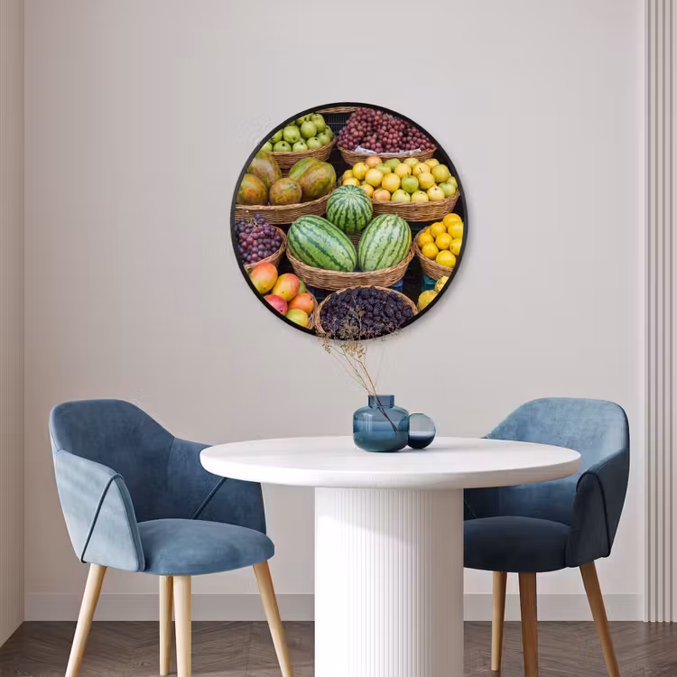 Ronde fotolijst - Fruit - Markt - Kleurrijk — 3