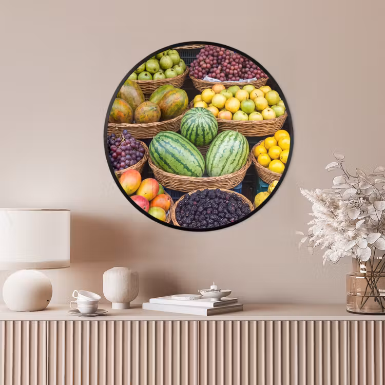 Ronde fotolijst - Fruit - Markt - Kleurrijk — 4