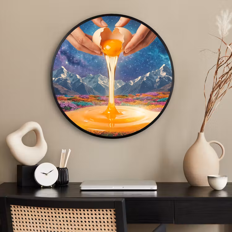 Ronde fotolijst - Handen - Ei - Surrealisme — 2