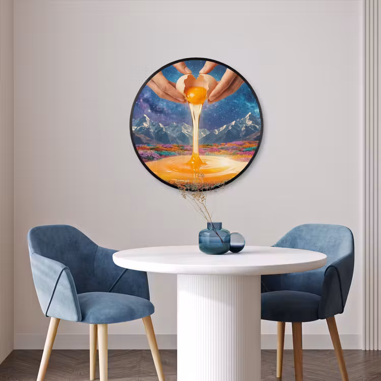 Ronde fotolijst - Handen - Ei - Surrealisme — 3