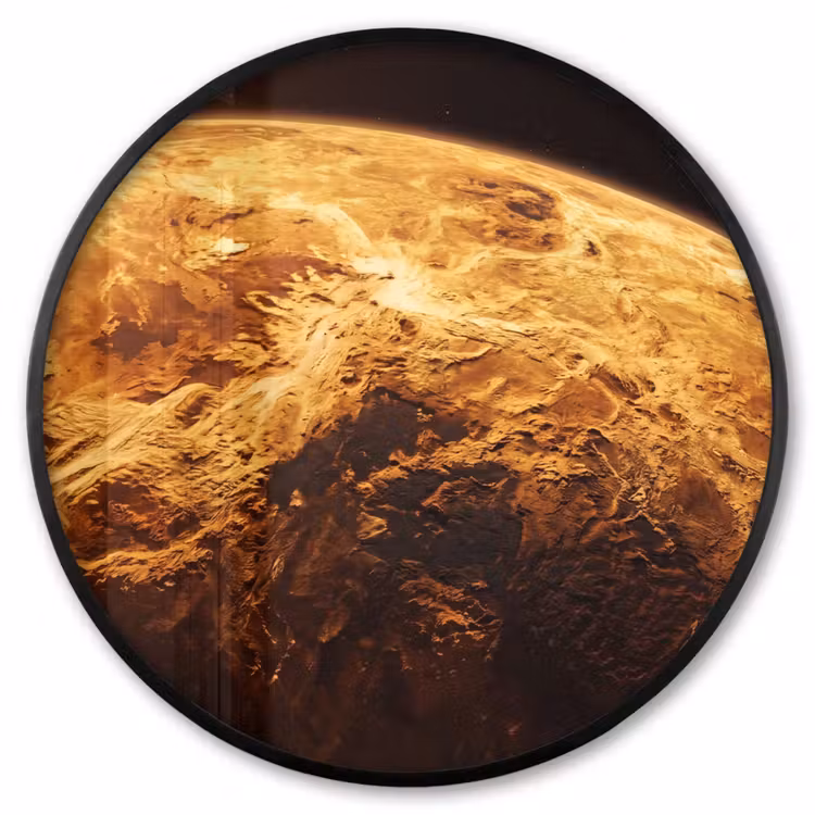 Ronde fotolijst - Planeet - Ruimte - Oranje — 1