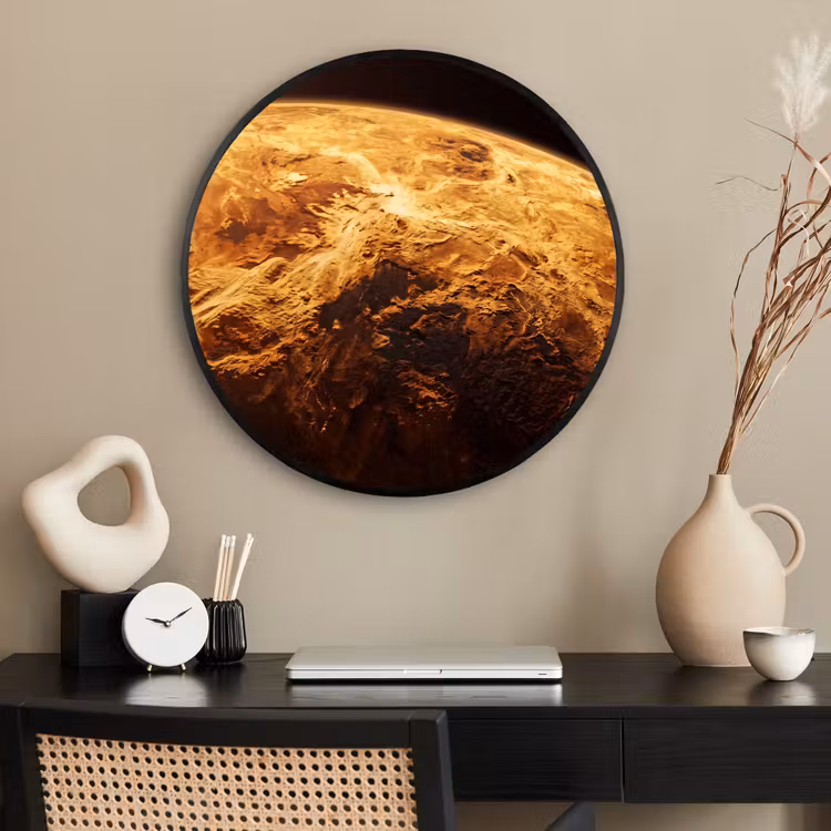 Ronde fotolijst - Planeet - Ruimte - Oranje — 2