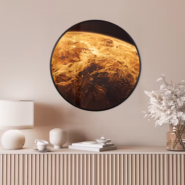 Ronde fotolijst - Planeet - Ruimte - Oranje — 4