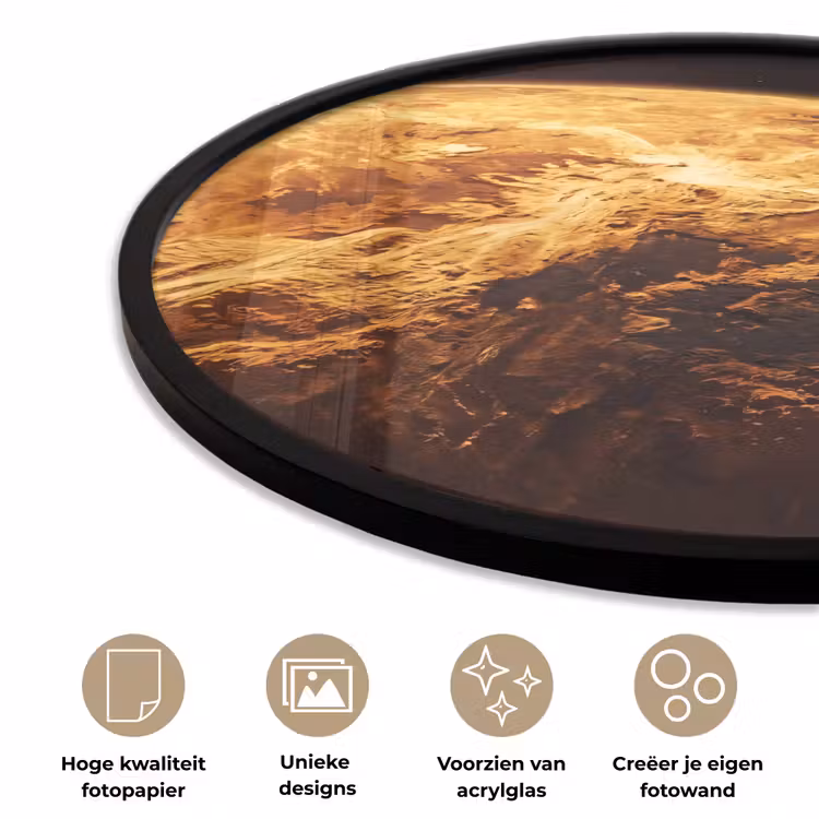 Ronde fotolijst - Planeet - Ruimte - Oranje — 5