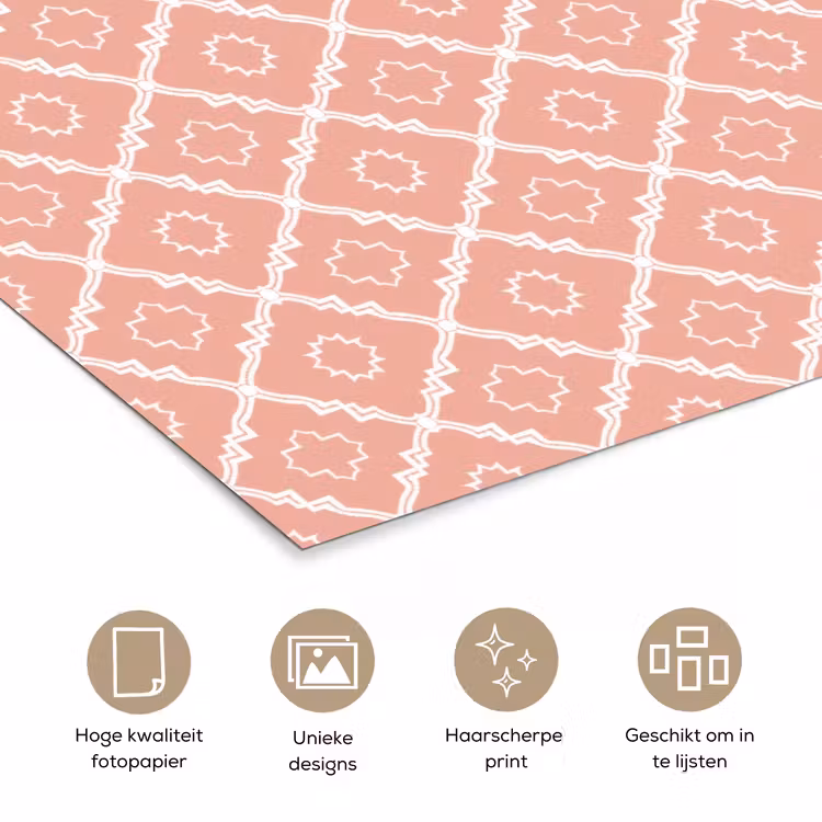 Poster - Zalmroze - Geometrisch - Elegant - Patroon — 5