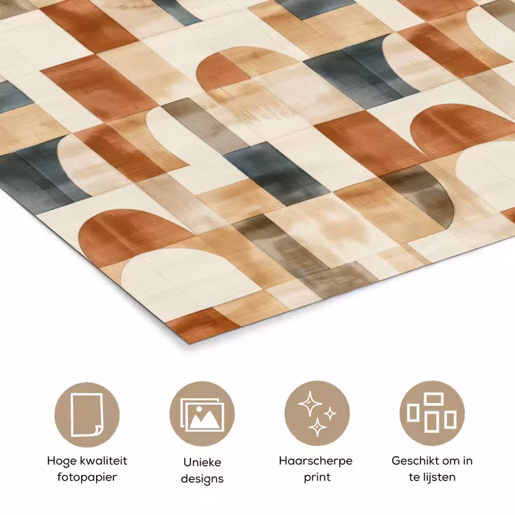 Poster - Terracotta - Geometrisch - Aquarel - Textuur — 5
