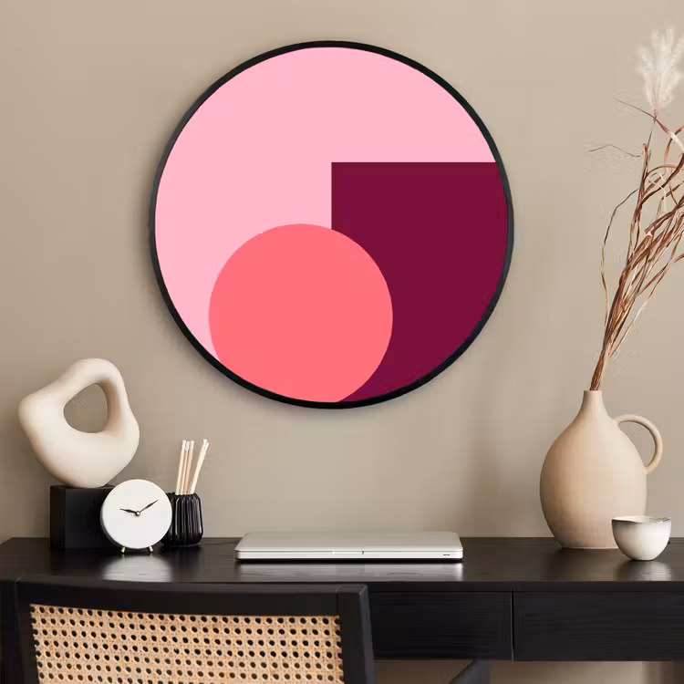 Ronde fotolijst - Abstract - Vormen - Roze - Modern - Design — 2