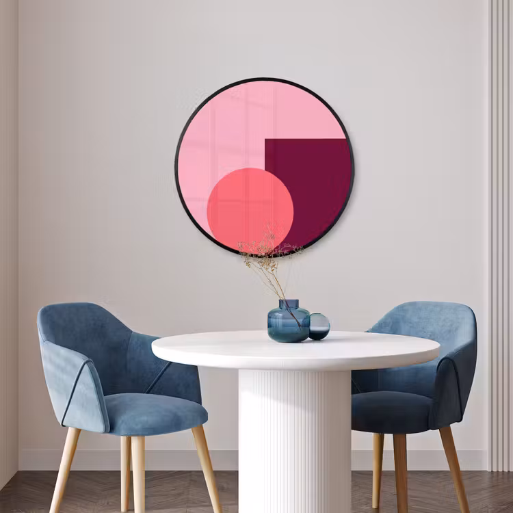 Ronde fotolijst - Abstract - Vormen - Roze - Modern - Design — 3
