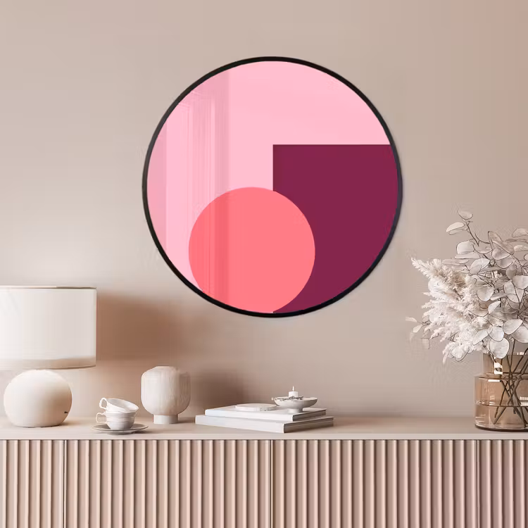 Ronde fotolijst - Abstract - Vormen - Roze - Modern - Design — 4