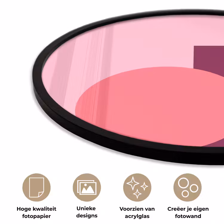 Ronde fotolijst - Abstract - Vormen - Roze - Modern - Design — 5
