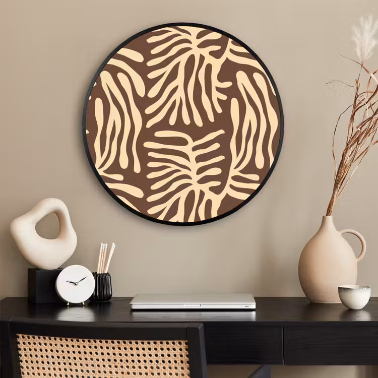 Ronde fotolijst - Bruin - Koraal - Expressief - Patroon — 2