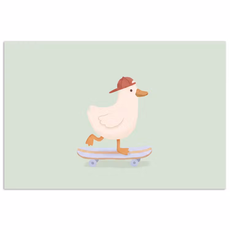 Poster - Vogel - Skateboard - Dieren - Cartoon - Speels — 1