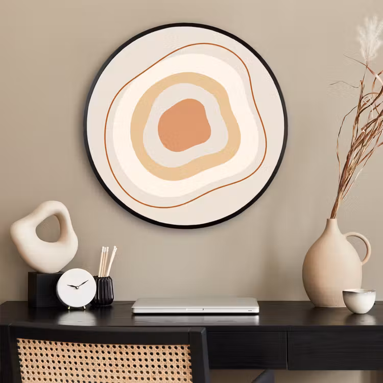 Ronde fotolijst - Abstract - Organisch - Modern - Beige - Kunst — 2
