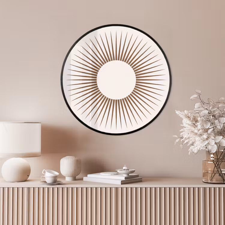 Ronde fotolijst - Abstract - Zon - Symbool - Modern - Beige — 4