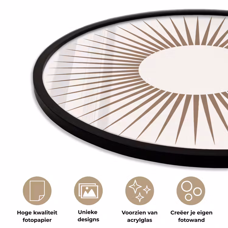 Ronde fotolijst - Abstract - Zon - Symbool - Modern - Beige — 5