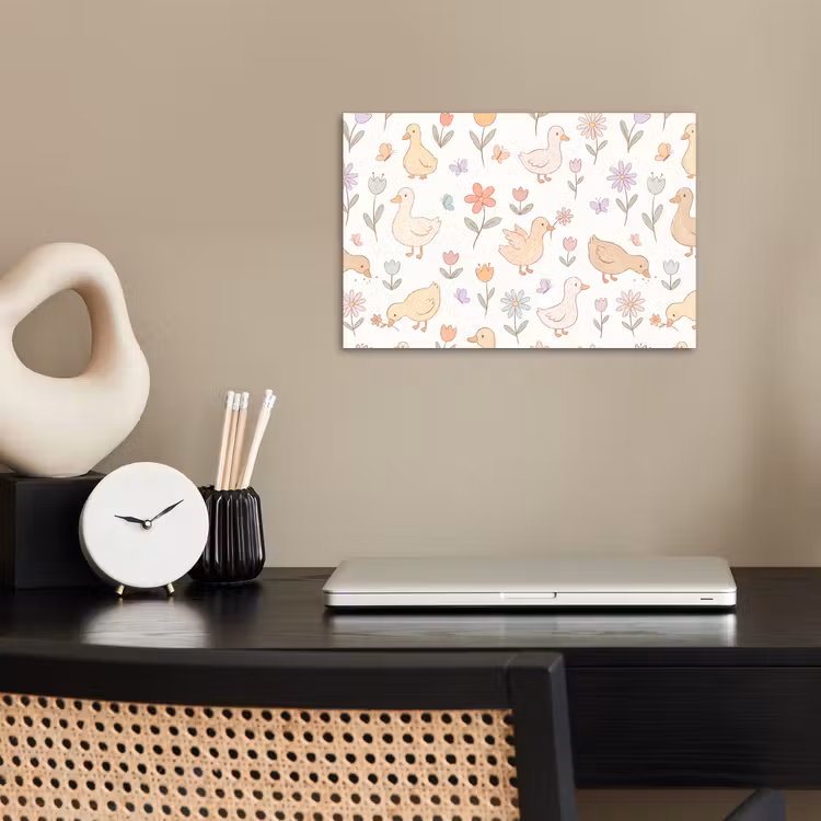 Poster - Vogel - Bloemen - Patroon - Pastel - Dieren — 2