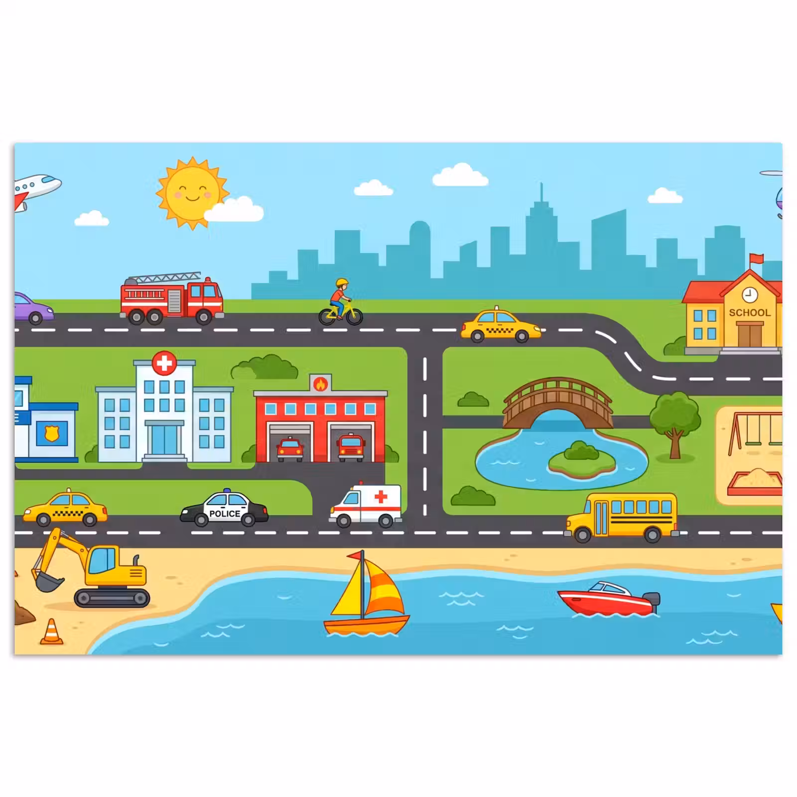 Poster - Stad - Verkeer - Cartoon — 1