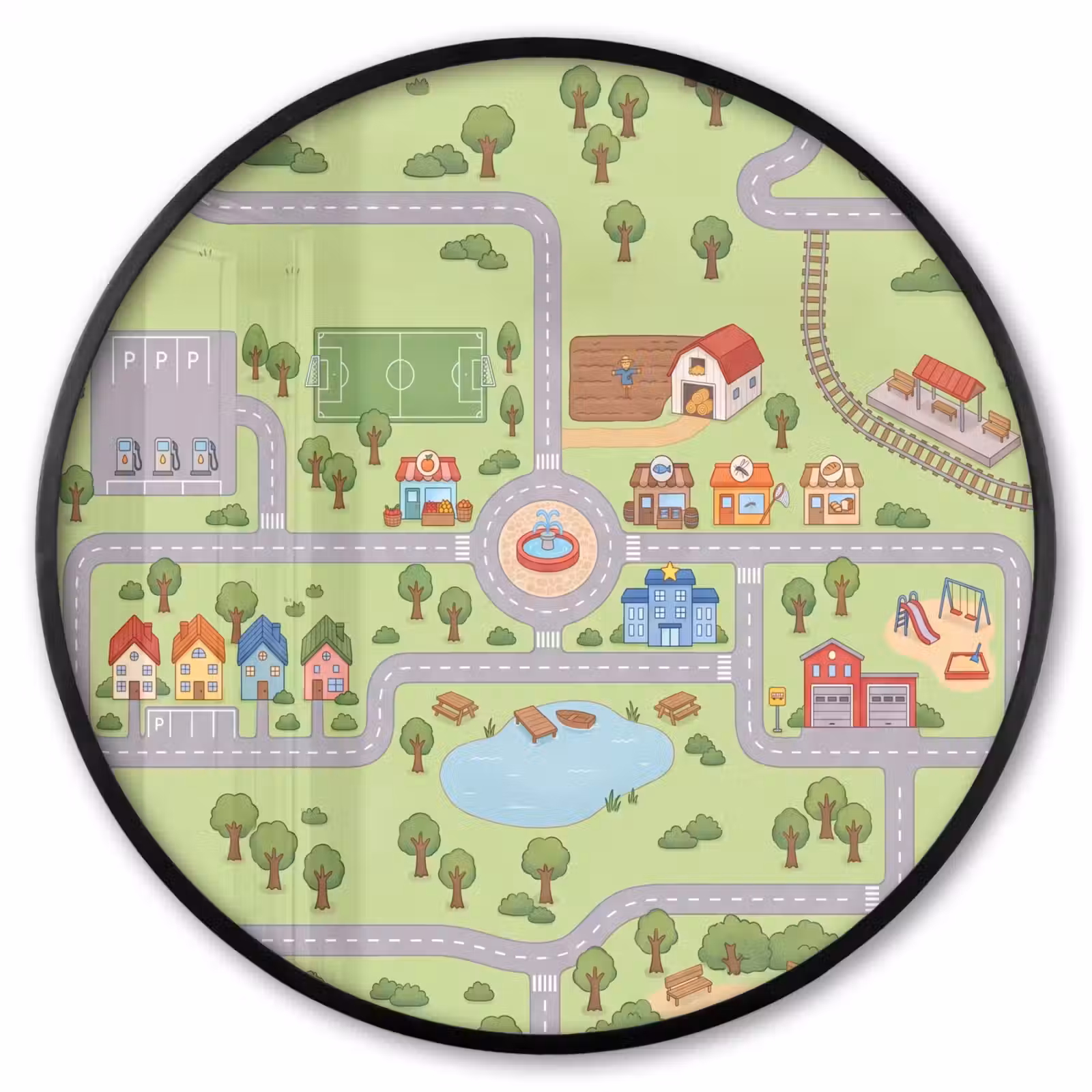 Ronde fotolijst - Plattegrond - Dorp - Kind — 1