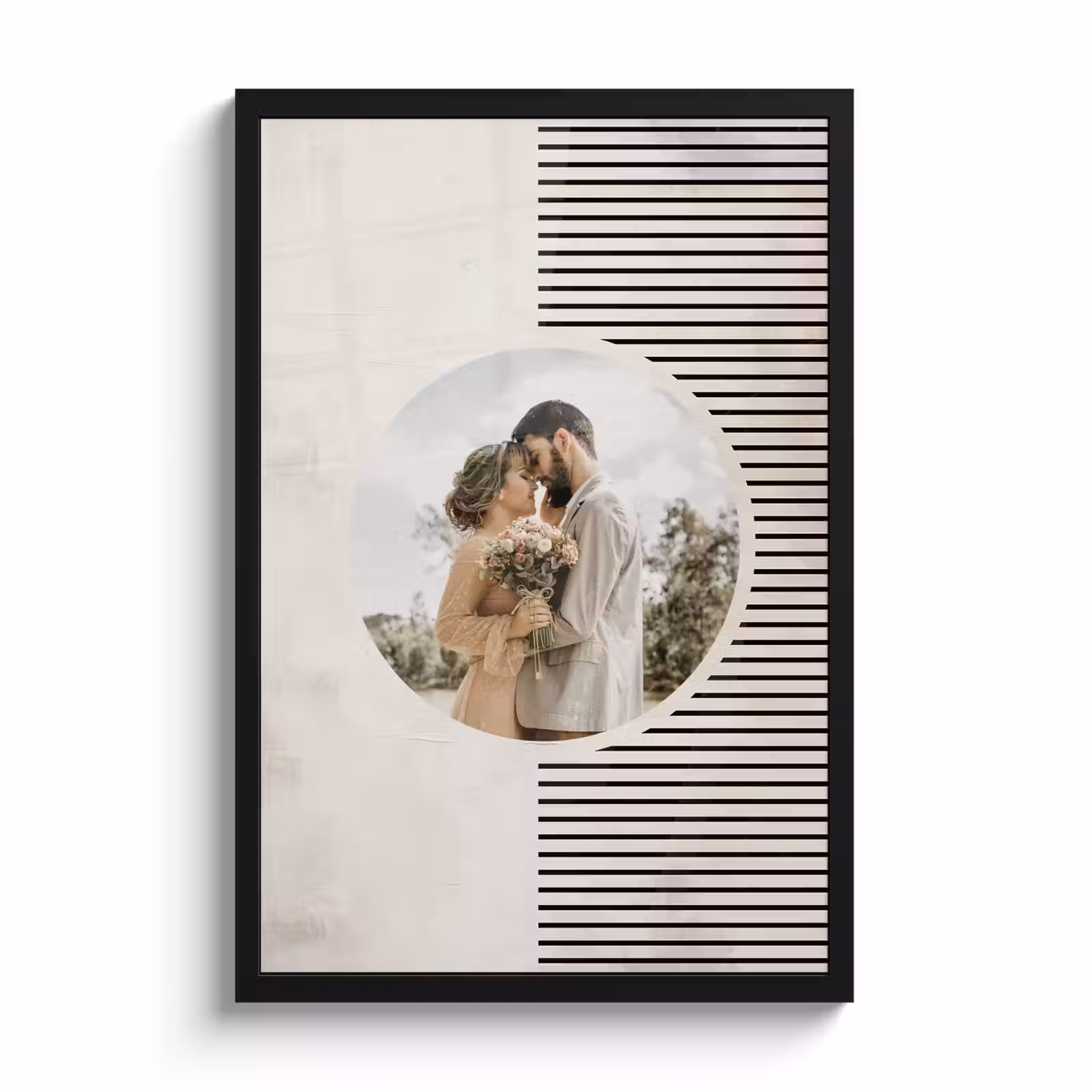 Poster met lijst - Rondje met abstracte achtergrond — 1