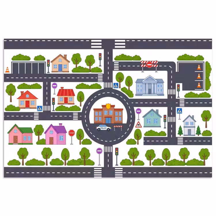 Poster - Stad - Plattegrond - Illustratie — 1