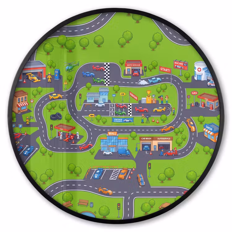 Ronde fotolijst - Circuit - Auto - Cartoon — 1