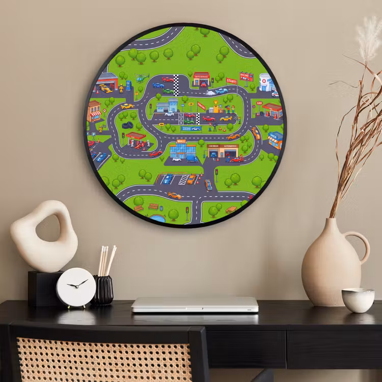Ronde fotolijst - Circuit - Auto - Cartoon — 2