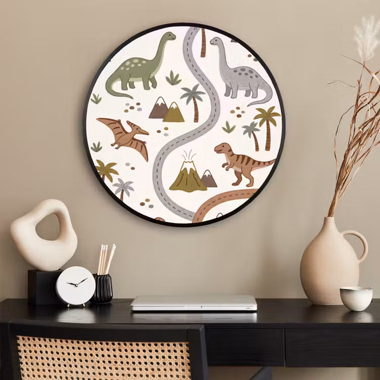 Ronde fotolijst - Dinosaurus - Natuur - Speels — 2