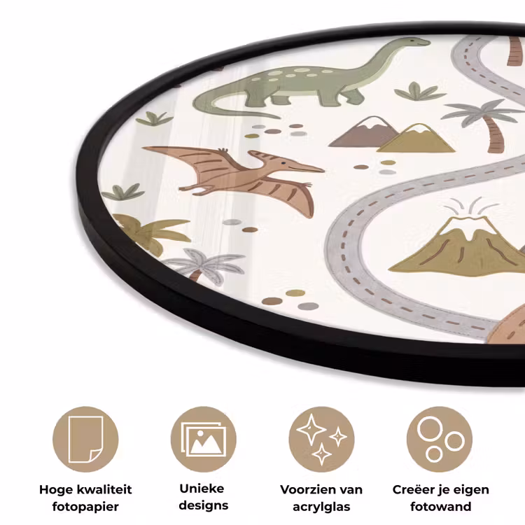 Ronde fotolijst - Dinosaurus - Natuur - Speels — 5