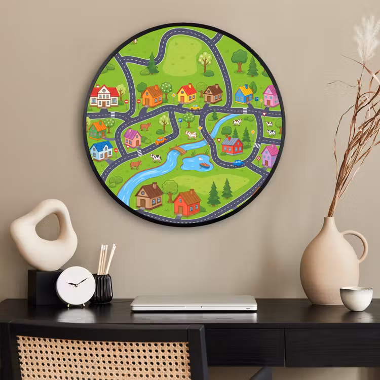 Ronde fotolijst - Dorp - Wegen - Huizen — 2