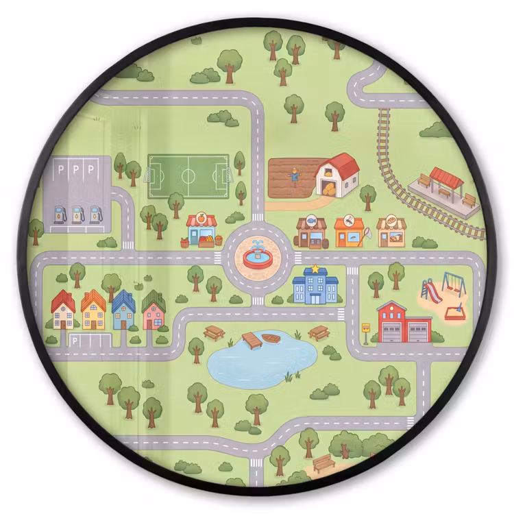 Ronde fotolijst - Plattegrond - Dorp - Kind — 1