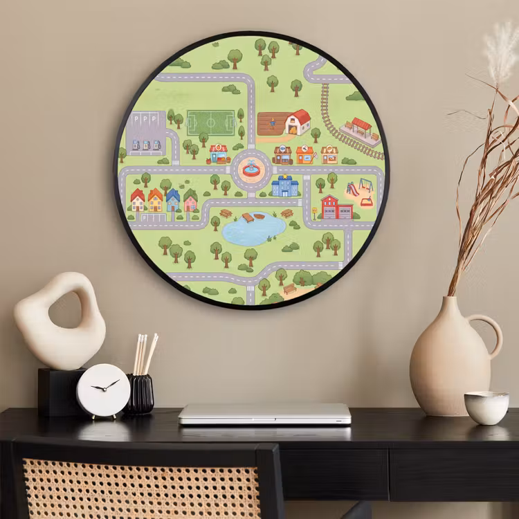 Ronde fotolijst - Plattegrond - Dorp - Kind — 2