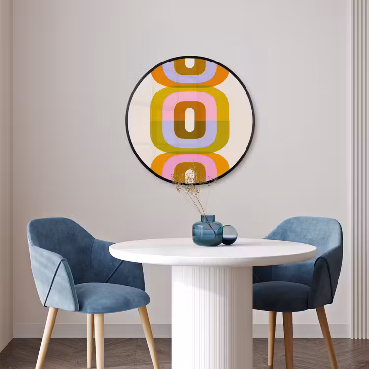 Ronde fotolijst - Stapel - Vormen - Geblokt - Oranje — 3