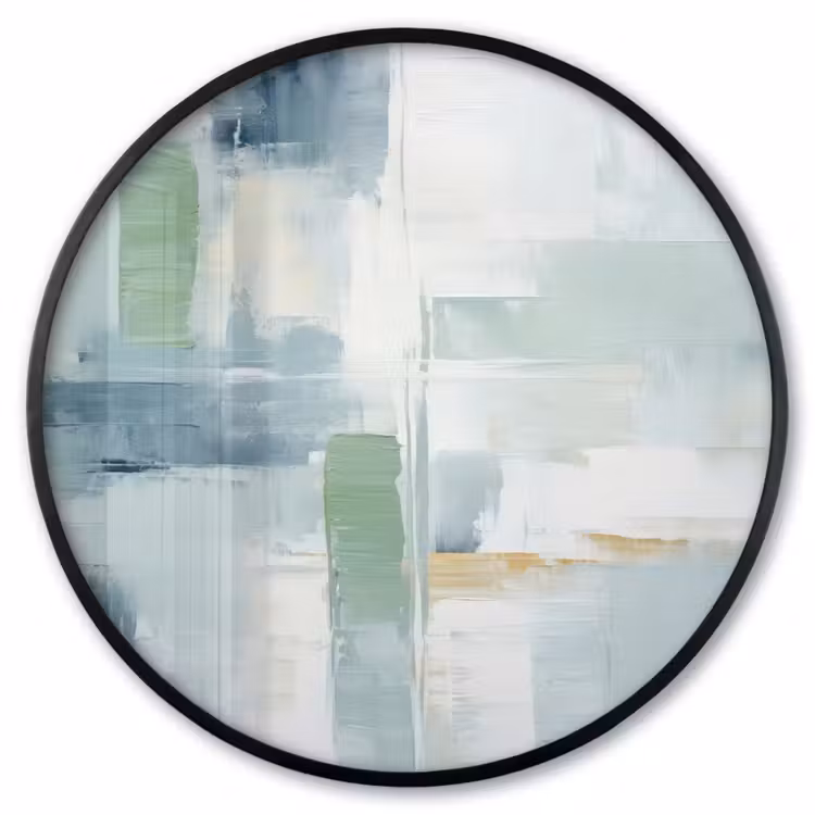 Ronde fotolijst - Verf - Moderne kunst - Abstract - Grijs — 1
