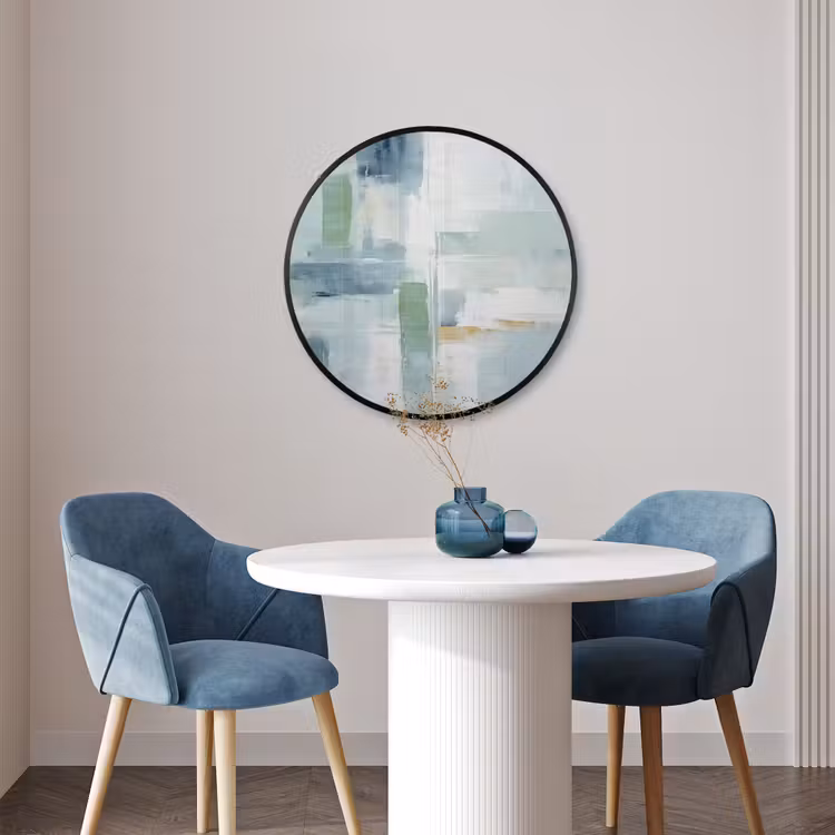 Ronde fotolijst - Verf - Moderne kunst - Abstract - Grijs — 3