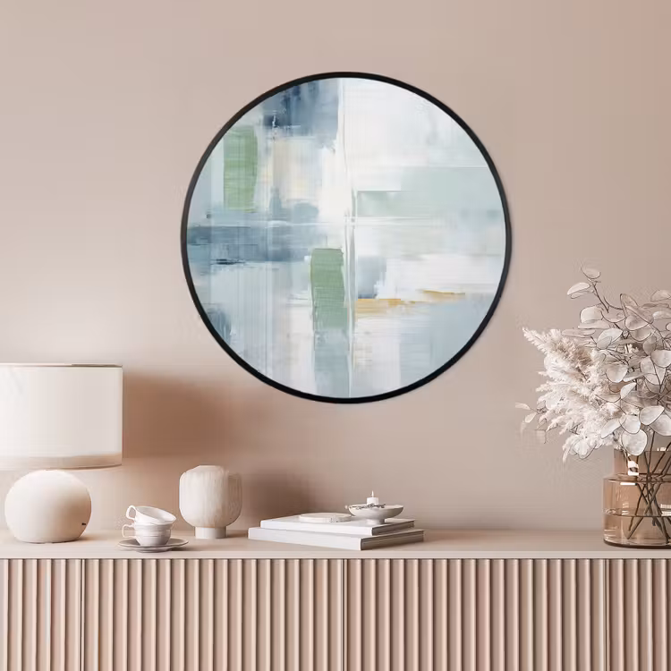 Ronde fotolijst - Verf - Moderne kunst - Abstract - Grijs — 4