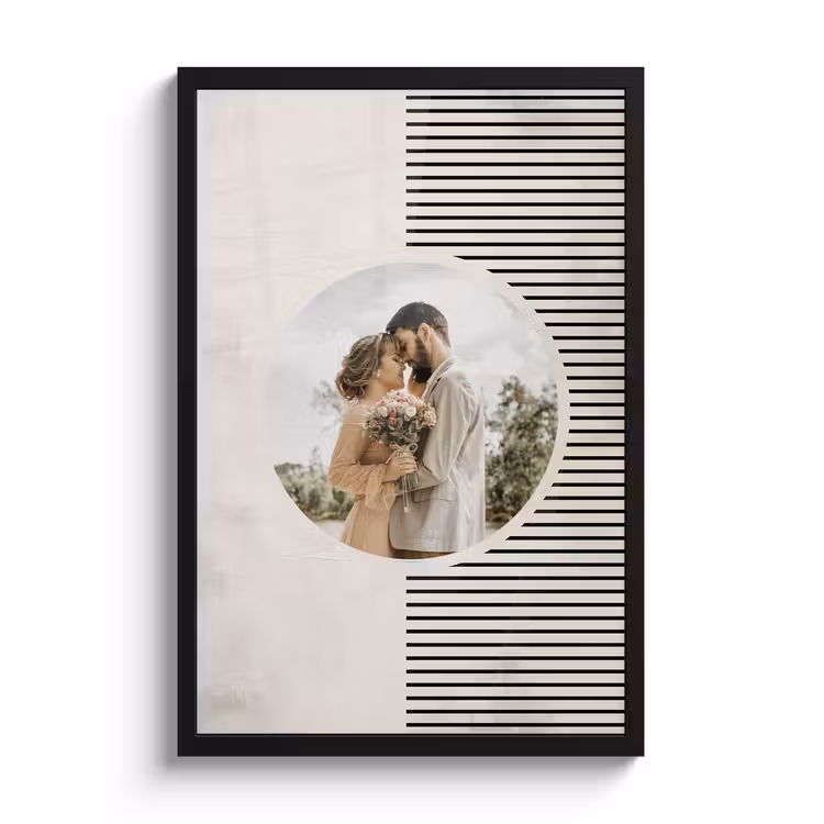 Poster met lijst - Rondje met abstracte achtergrond — 1