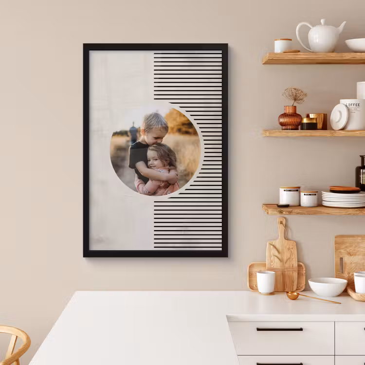 Poster met lijst - Rondje met abstracte achtergrond — 4