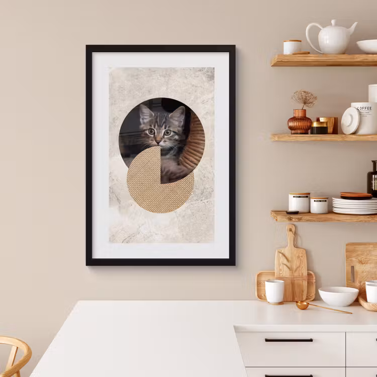Poster met lijst - Rondje met beige achtergrond — 3