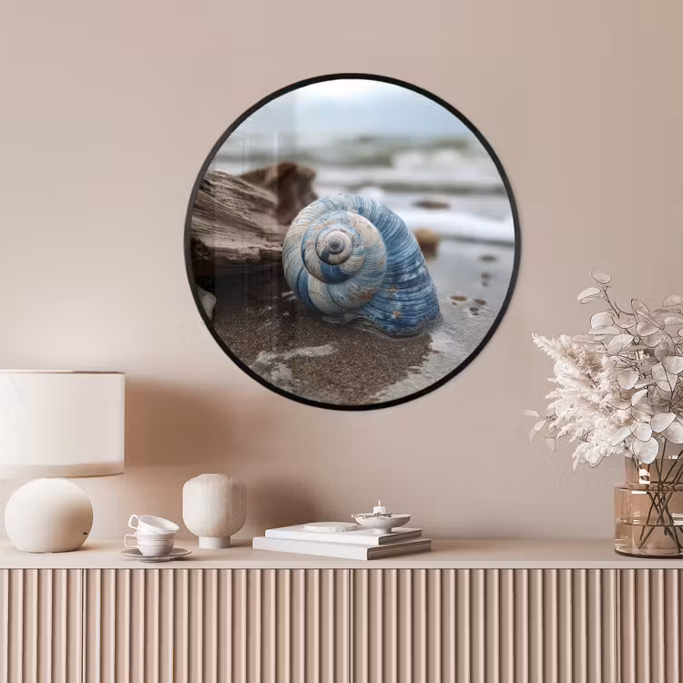 Ronde fotolijst - Schelp - Strand - Blauw - Zee — 4