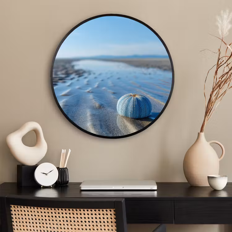 Ronde fotolijst - Strand - Schild - Water - Blauw — 2