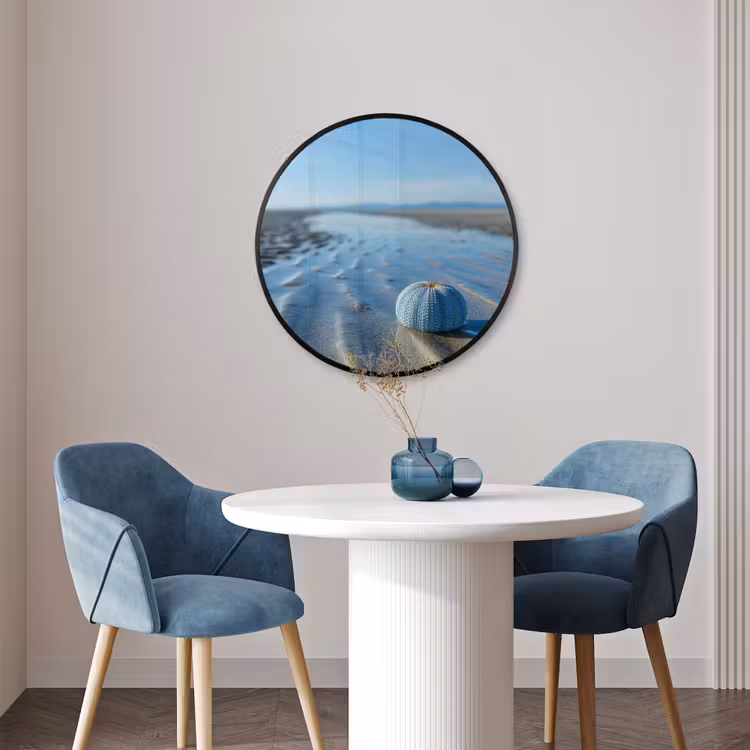 Ronde fotolijst - Strand - Schild - Water - Blauw — 3