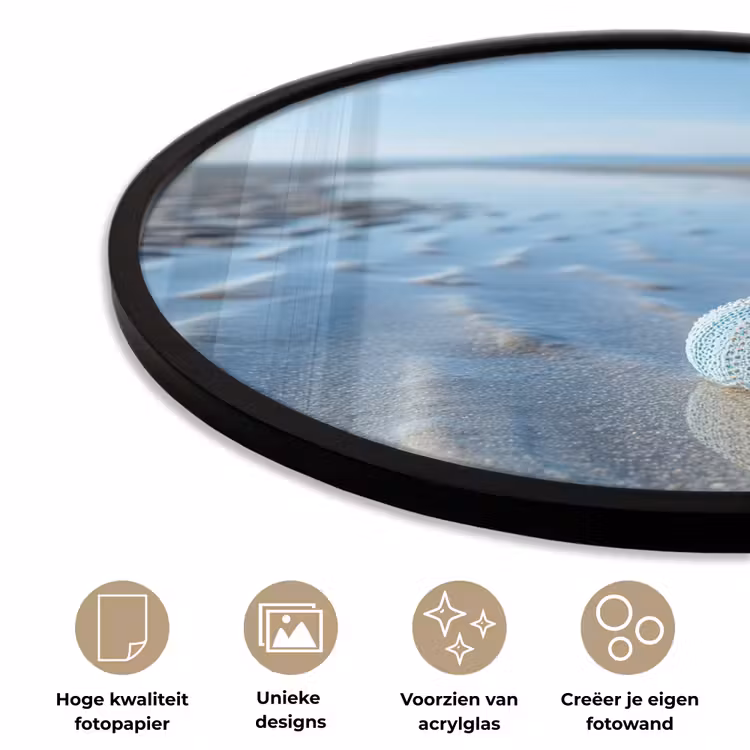 Ronde fotolijst - Strand - Schild - Water - Blauw — 5